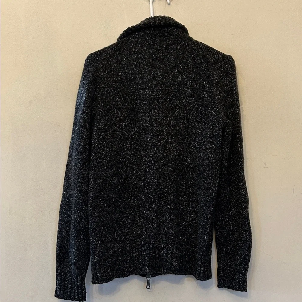 Banana Republic Men's Black wool front zip Sweater Size M EUC
